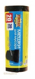 Пакеты для мусора Крепак без ручек 20л 30шт