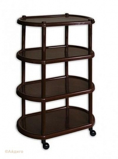 Этажерка овальная 4-х секционная на колесиках