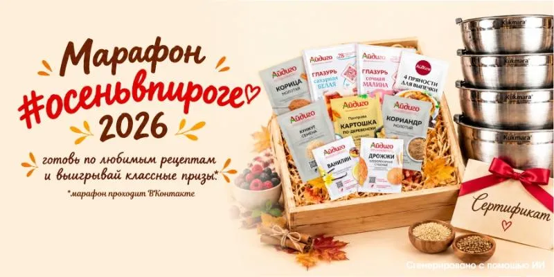 Марафон «Осень в пироге 2026» от Айдиго — осенняя выпечка